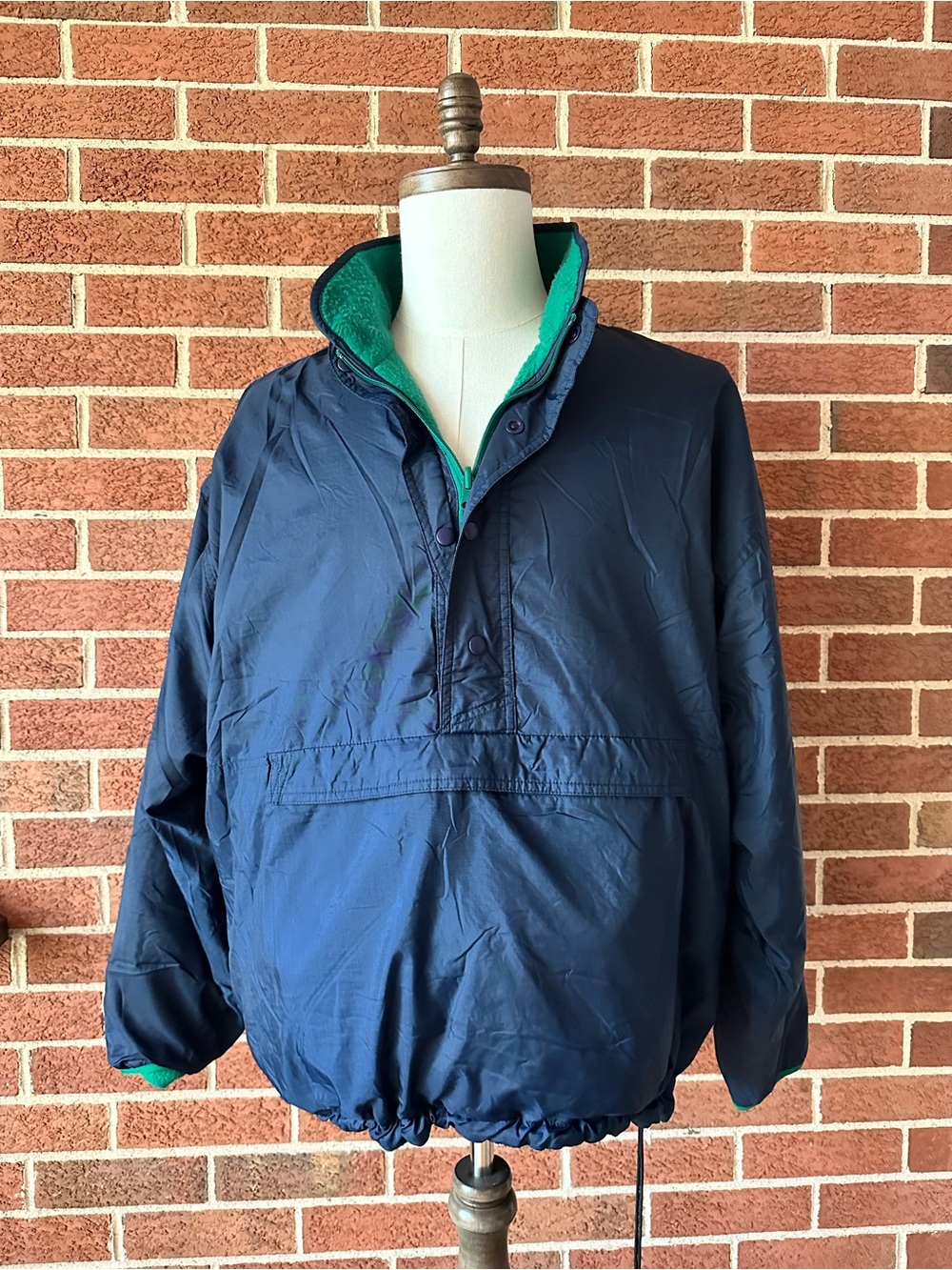 Vintage GAP Men’s Blue Windbreaker Fleece Lined Pullover Jacket, L